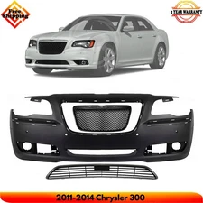Front Bumper Cover Paintable & Grille Assembly Kit For 2011-2014 Chrysler 300