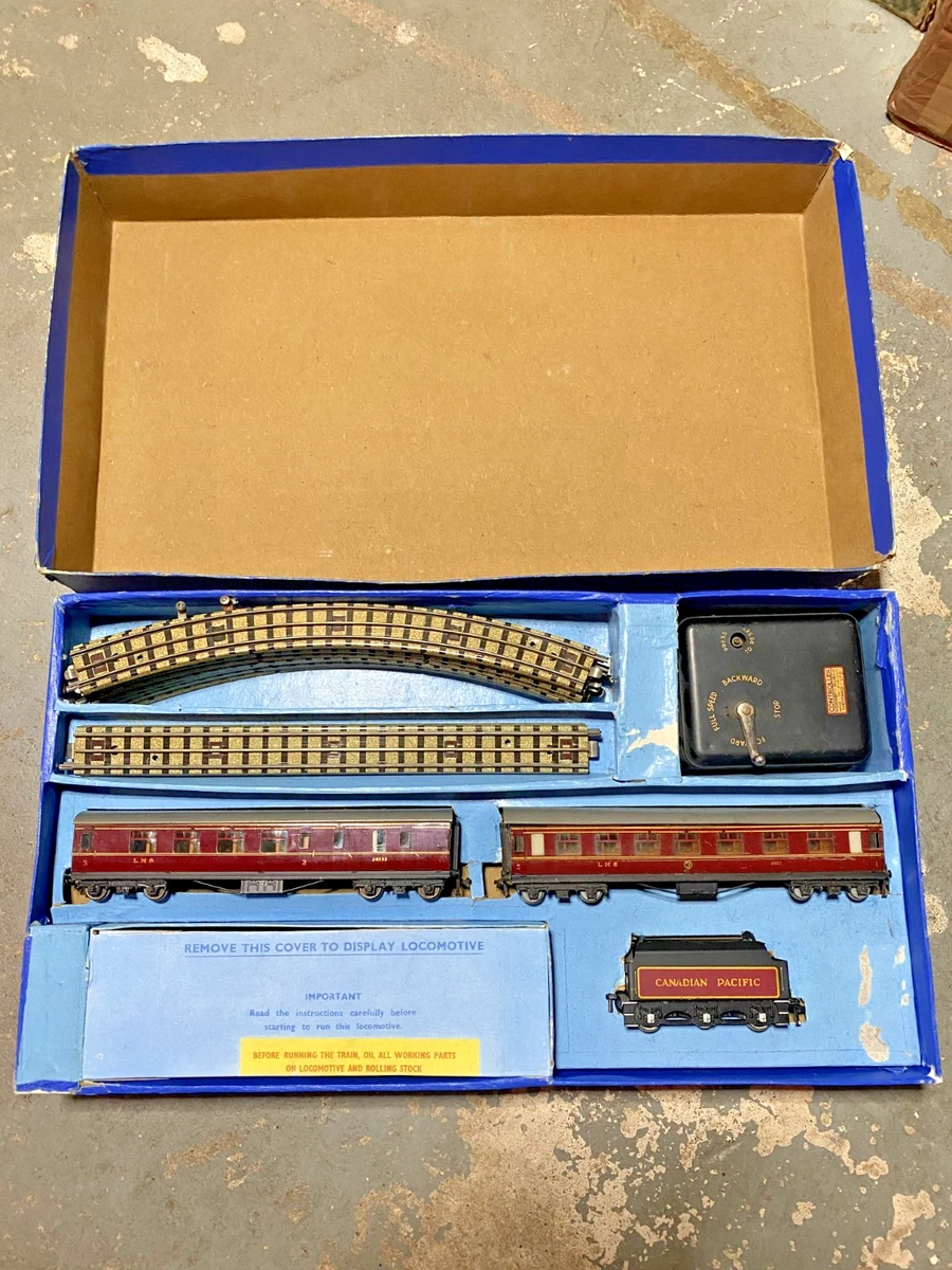 Train Hornby-Dublo Rame Anglaise LNER Britannia – HO – 1938 – Coffret Usé, Train Bon état