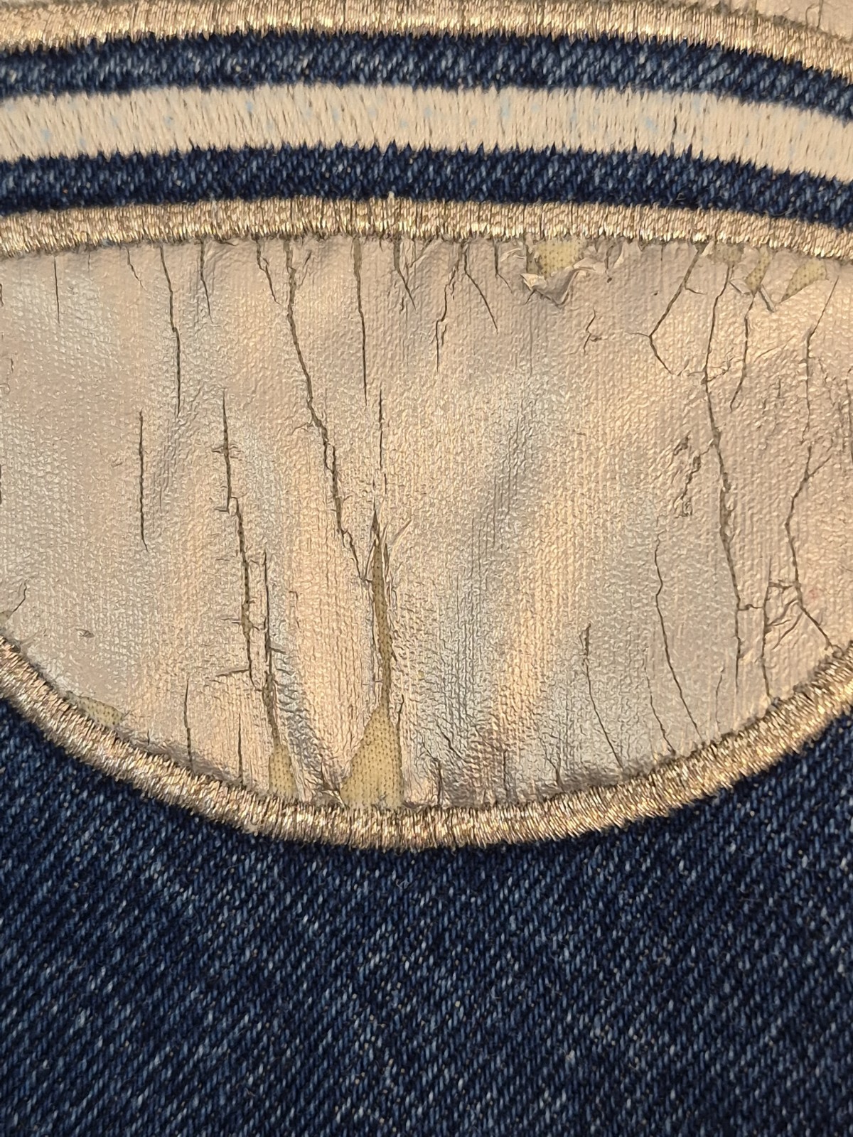 Vtg  Baby Guess USA Blue Denim Silver Glitter Saturn Planet Jean Jacket Size 5 image 3