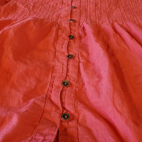 Camisa túnica Fabindia para mujer de algodón bordada manga 3/4 talla S - Imagen 8 de 9