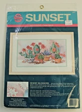 13901 DESERT BLOSSOMS Sunset by Dimensions NO COUNT Cross Stitch Kit 1989