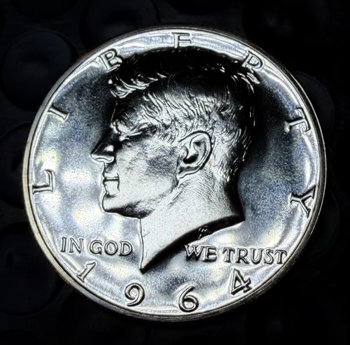 1964-P Kennedy Half Dollar 90% Silver Brilliant Uncirculated Blazing Luster   #1