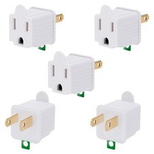 3 Prong to 2 Prong Outlet Adapter 5 Pcs HeavyDuty Polarized Grounding Converter