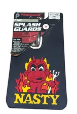Vintage Pair of Red Devil Nasty Plasticolor Car Splash Guards Retro 1970s Rare