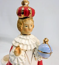 Vintage Infant Of Prague Vase Porcelain 6-1/2"H Artmark Japan Gold Trim Catholic