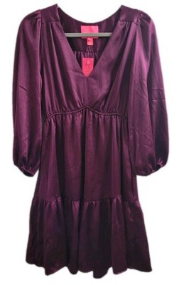Lilly Pulitzer Deacon Dress 3/4 Sleeve V Neck Amarena Cherry Sz 2 NWT Pockets