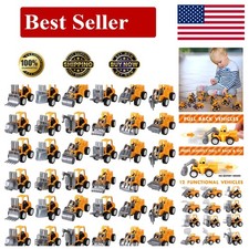 40 Pieces Mini Construction Vehicles Bulk Pull Back Trucks Engineering Vehicl...