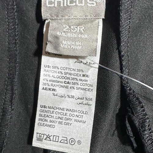 CHICO'S Secret Stretch Straight Leg Pants Size 2.5 US 14 Black NWT - Picture 3 of 8