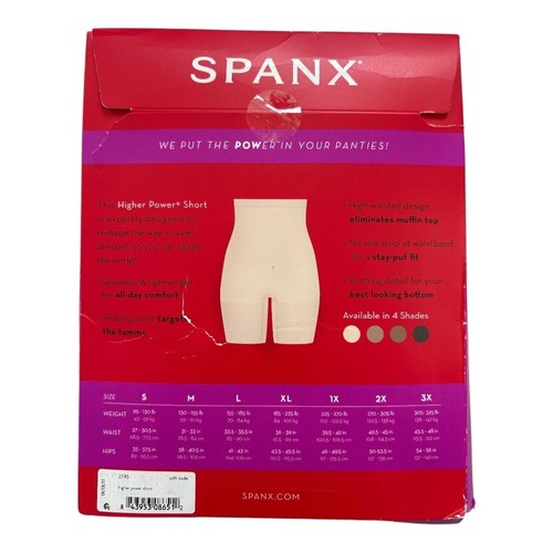 Spanx Higher Power Shorts High Waisted Shaper Short Soft Nude Size 1X Shapewear - Picture 3 of 8