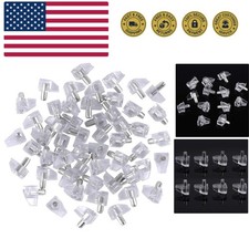 5 mm Clear Shelf Support Pegs Cabinet Clips Holder Plastic Bookcase Self-Lock...