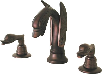 AllBrass ORB Swan Widespread Sink Faucets  820RB4 Free Ship 2 handle 