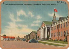 METAL SIGN - South Carolina Postcard - The tavern -- barracks -- post headquart