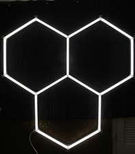 Honeycomb Hexagon LED - White kit - 3 Hexagon kit for Barber shops, Garage