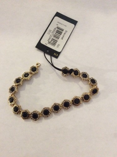 $88 House Of Harlow Studded Steel Gold Tone Bracelet HH-14 - 第 5/7 張圖片