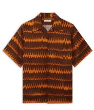 Wales Bonner Rhythm Short Sleeve Shirt Brown/Orange Size 48R 1706