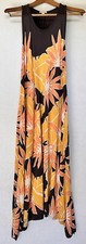 Gap Maxi Dress Asymmetrical Hem Summer Tropical Flattering M Twisted Back