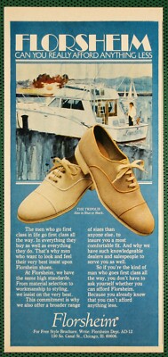 Florsheim Tripolis Mens Shoes First Class Look Vintage Print Ad 1980
