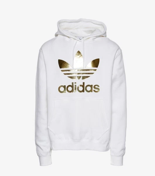 adidas Originals Metallic Trefoil Hoodie White Gold Men s S XXL