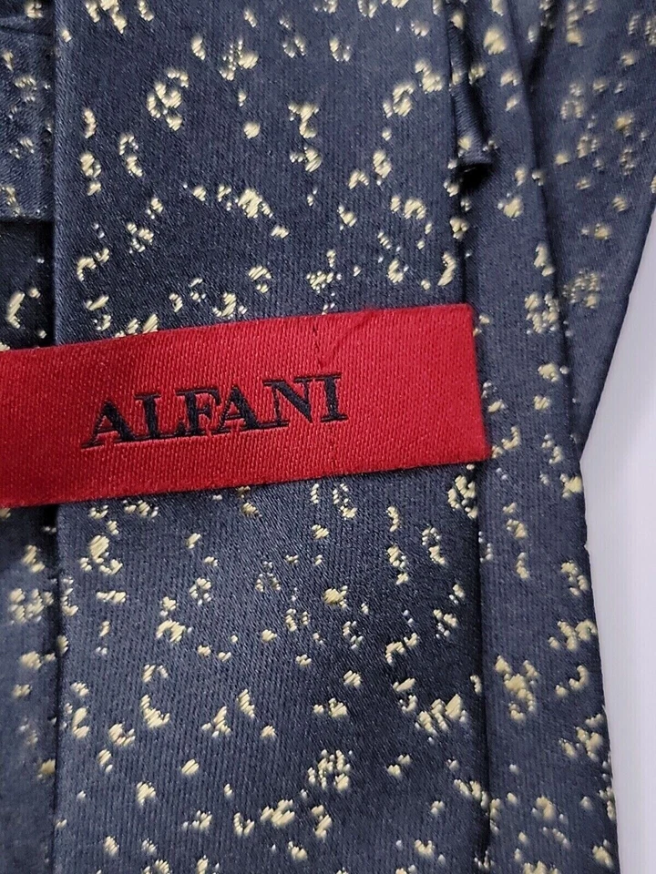 Alfani 男式正式领带 60 英寸长 x 3 英寸宽黑色/金色领带 — 第 3/4 张图片