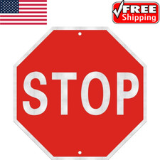 Stop Sign, Street Slow Warning Reflective Signs, 12 X 12 Inches Octagon.040 Rust