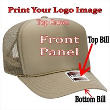 KHAKI Trucker Hat Custom Printing Personalized Names Images Logos Pics