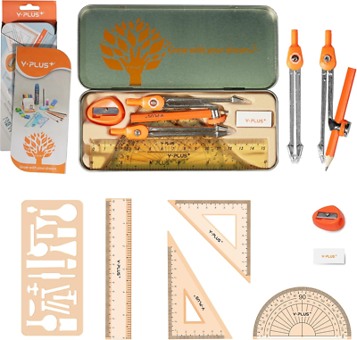 boost geometry box Geometry Set for Students, Math Protractor Compass, Box of Protactors Kit  for Cl