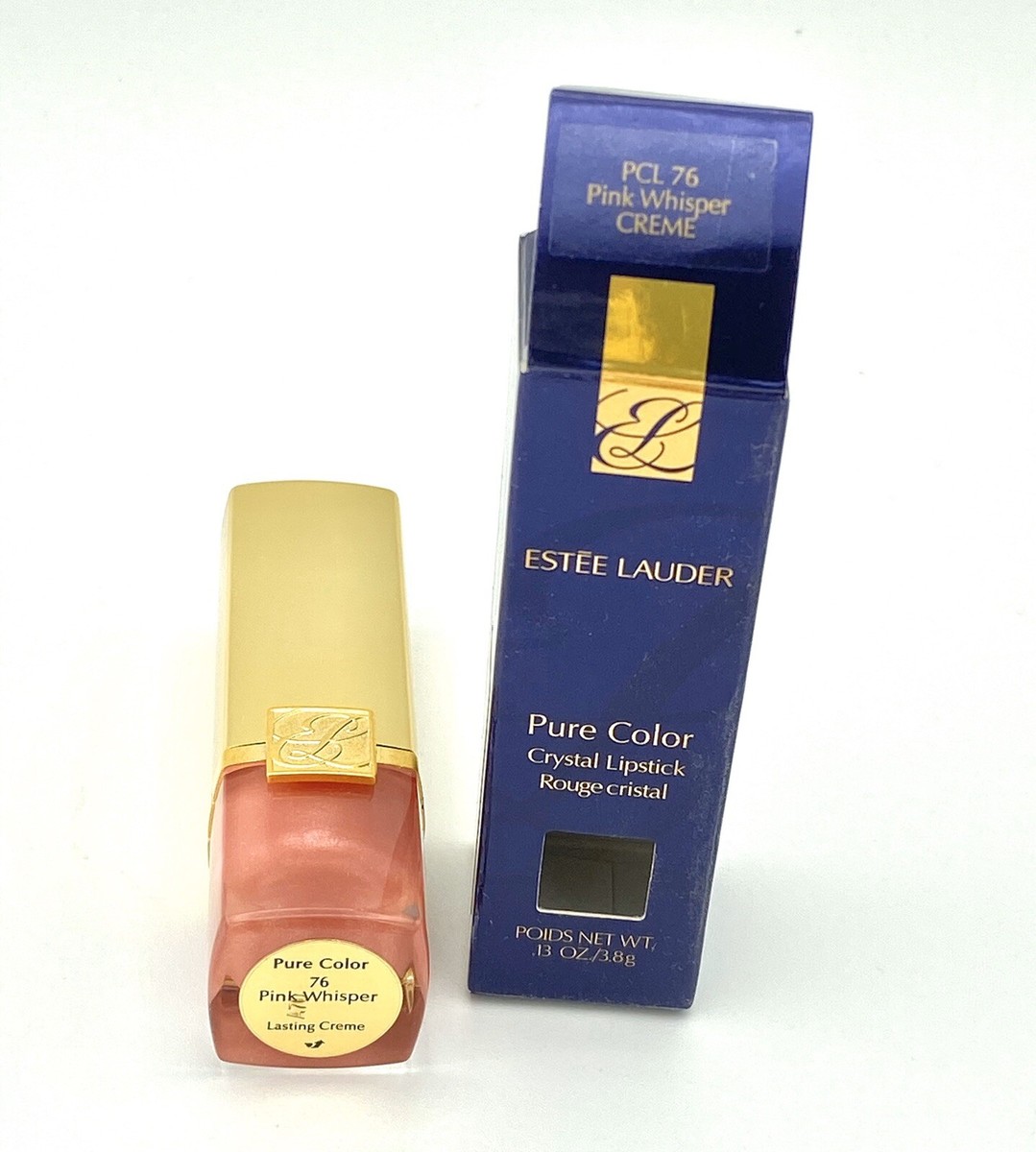 ESTEE LAUDER PURE COLOR CRYSTAL LIPSTICK #76 PINK WHISPER CREME