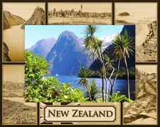 New Zealand Laser Engraved Wood Picture Frame Landscape (5 x 7) 