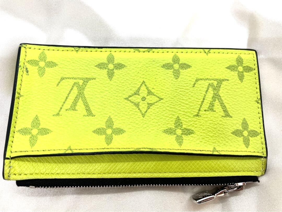 LOUIS VUITTON Coin Card Holder Taigarama Jaune Yellow Coin Puerse