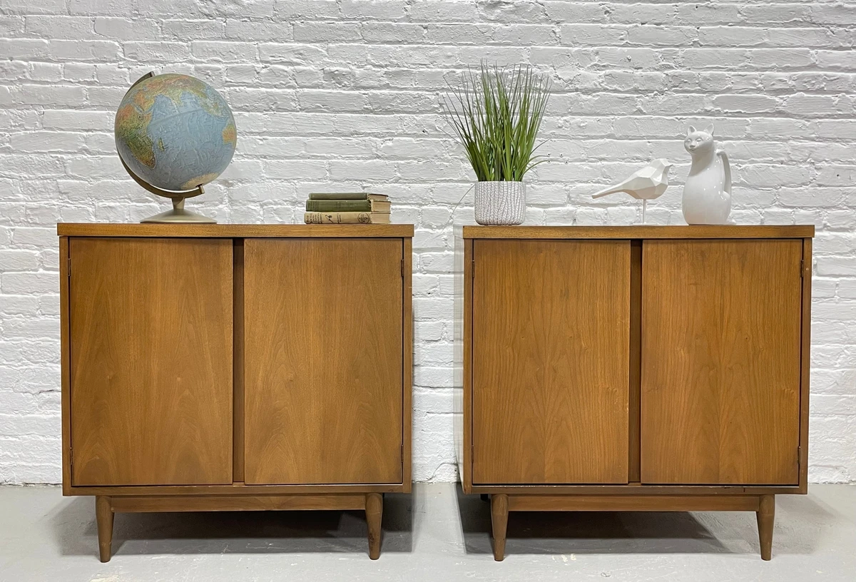 APARTMENT Sized Mid Century MODERN Petite Walnut Jr. CREDENZAS