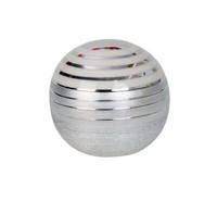 Moderne Deko Kugel Dekofigur Aus Keramik Weiß/Silber 13X12 Cm