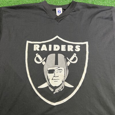 Vintage NFL Raiders Logo With Shield Football Jersey Mens Size Large