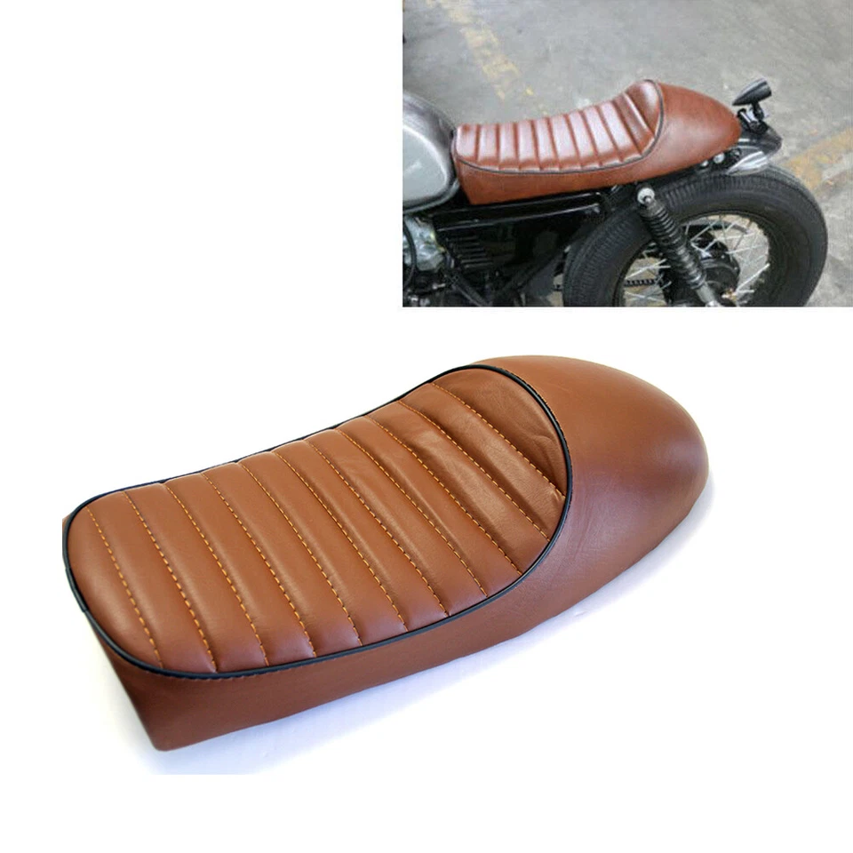 Asiento universal para motocicleta café corredor personalizado joroba sillín asiento plano para Honda Foto 4 de 4