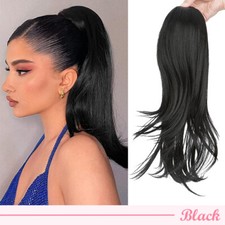 Thick Layered Pony Tail Clip in Drawstring Ponytail Real Thick Hair Extensions