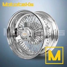 14X6 LUXOR WIRE WHEELS 72 STRAIGHT REV RIM CHROME SINGLE 1 PIECE WHEEL SET