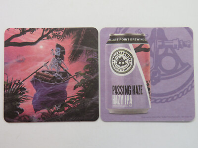 Beer Coaster ~ BALLAST POINT Brewing Passing Haze IPA ~ San Diego, CA ~ Skeleton