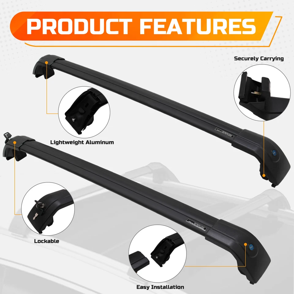 Barra transversal de techo negra bloqueable para Mitsubishi RVR 2010-2024 Foto 4 de 4