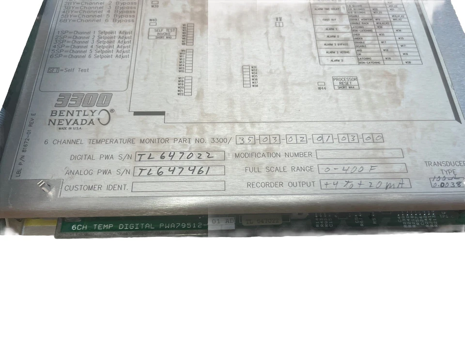 Bently Nevada 3300/35 Six Channel Temp Monitor - Image 4 of 4