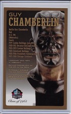 Guy Chamberlin Pro Football Hall of Fame Bronze Bust Card 100/150 