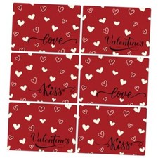 Valentine's Day Placemats Set of 6 Reusable Valentines Valentine's Day Heart