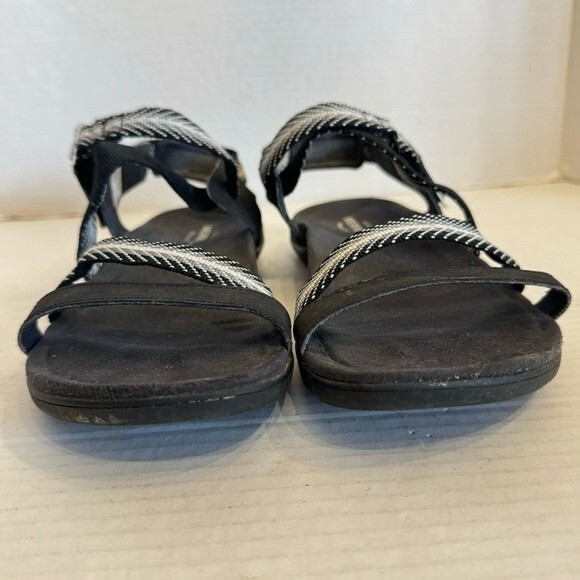 Merrell sandali sportivi donna neri taglia 8 punta aperta cinturino outdoor abbigliamento attivo