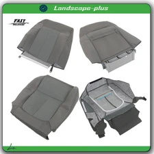For 11-14 Ford F150 Steel Gray 4Pcs Driver Passenger Top Bottom Cloth Seat Cover