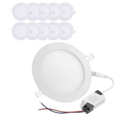 10pcs 3W 3'', 9W 5'', 12W 6'', 18W 8'' Round LED Recessed Downlight 6500K 3000K