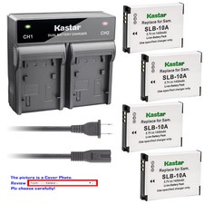 Kastar Battery Rapid Charger for Samsung SLB-10A Samsung WB200F WB250F Camera