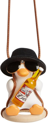 Cute Swinging Duck Car Hanging Ornament Car Decor, Rearview Mirror Hanging Acces