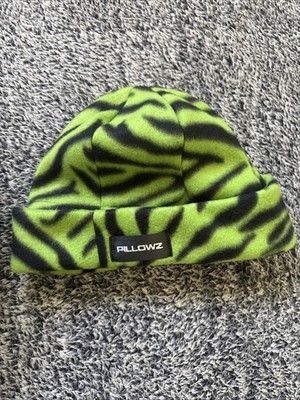 Pillowz Beanie One Size Like Green Zebra Stripe Print Snowboard Ski Style Winter