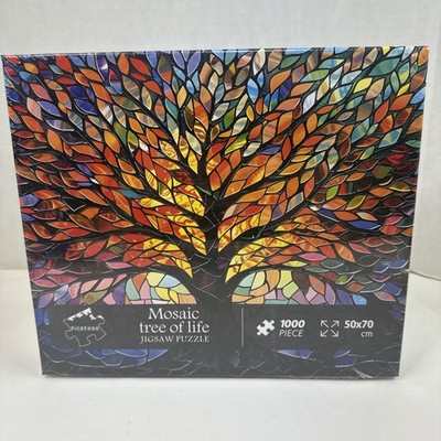 Large Stained Glass Mosaic Tree Of Life Jigsaw Puzzle 1000 Piece New Pickforu