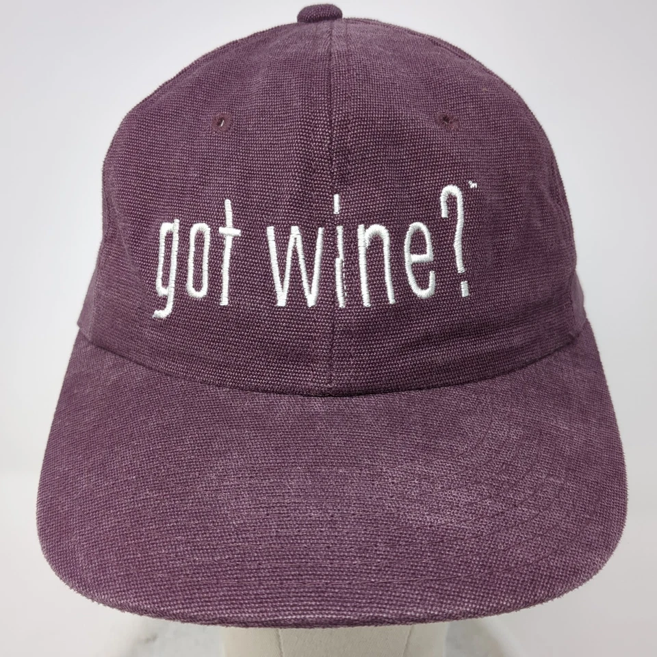 Got Wine? Slideback Baseball Cap Purple One Size Adjustable Embroidered Yupoong Foto 2 de 4