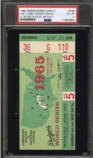 1965 MVP Sandy Koufax PSA Ticket Pass WORLD SERIES GM 5/4 Hit /10K TC Dodger⚾️ 1965 MVP Sandy Koufax PSA Ticket Pass WORLD SERIES GM 5/4 Hit /10K TC Dodger⚾️