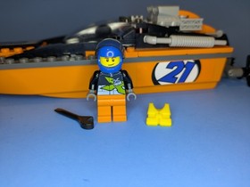 LEGO City: Orange Powerboat - From 60085 - Boat & Driver Only - No Box/Manual